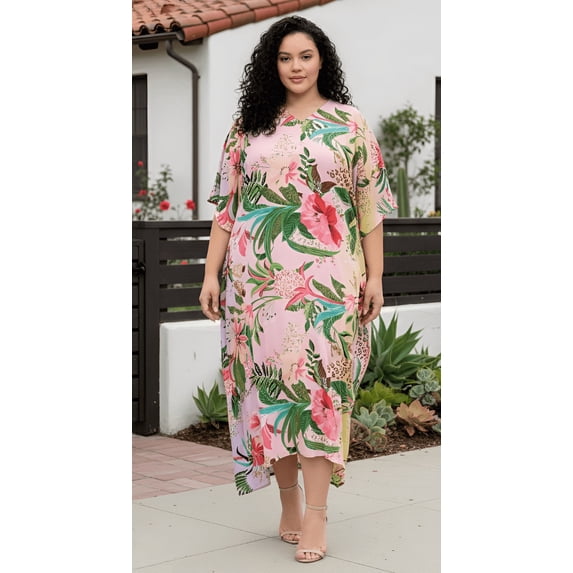 Oussum Women Plus Size Kaftan Dress Long Maxi Kaftan Loungewear Beach Caftan