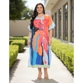 thumbnail image 1 of Oussum Women Plus Size Kaftan Dress V Neck Kimono Style Loungwear Beach Long Caftan Maxi Dress, 1 of 6