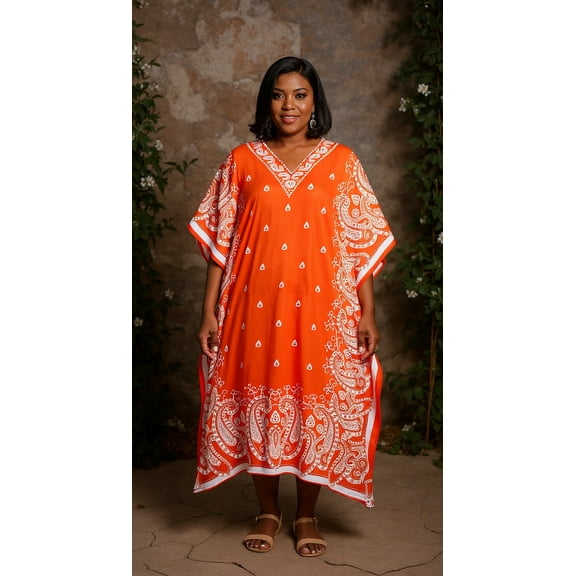 Oussum Women Plus Size Kaftan Dresses Boho Long Maxi Dress Ladies Kimono Caftan Online