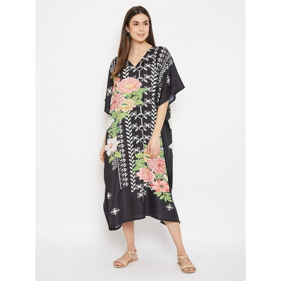 Oussum Women Plus Size Kaftan Dresses for Ladies Kimono Sleeve Caftan Long Maxi Kaftans Online