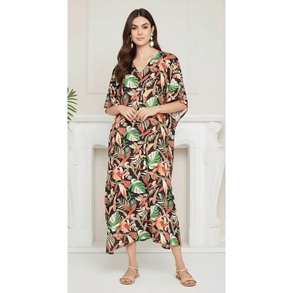 Oussum Women Plus Size Kaftan Dresses for Ladies Kimono Sleeve Caftan Long Maxi Kaftans Online