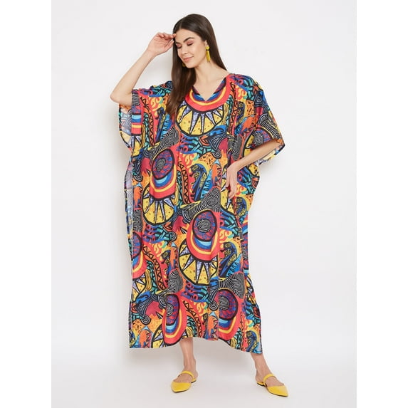 Oussum Women Plus Size Kaftan Dresses for Ladies Kimono Sleeve Caftan Long Maxi Kaftans Online
