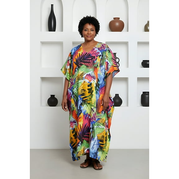 Oussum Women Plus Size Kaftan Dresses for Ladies Kimono Sleeve Caftan Long Maxi Kaftans Online