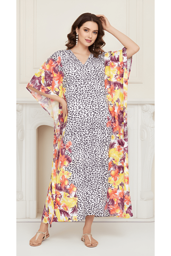 Women Plus Size Kaftan Dresses for Ladies Kimono Sleeve Caftan Long Maxi Kaftans Online