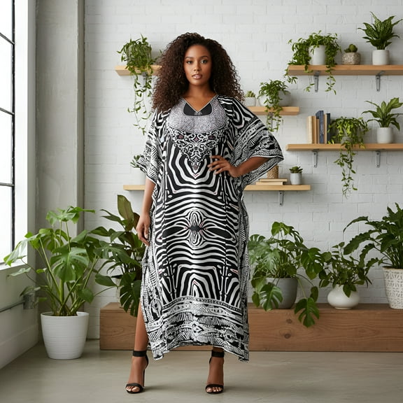 Oussum Women Plus Size Kaftan Maxi Dress Kimono Sleeve Caftan Party Casual Dresses Online