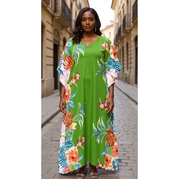 Oussum Women Plus Size Kaftan Maxi Dress Kimono Sleeve Caftan Party wear Casual Dresses Online