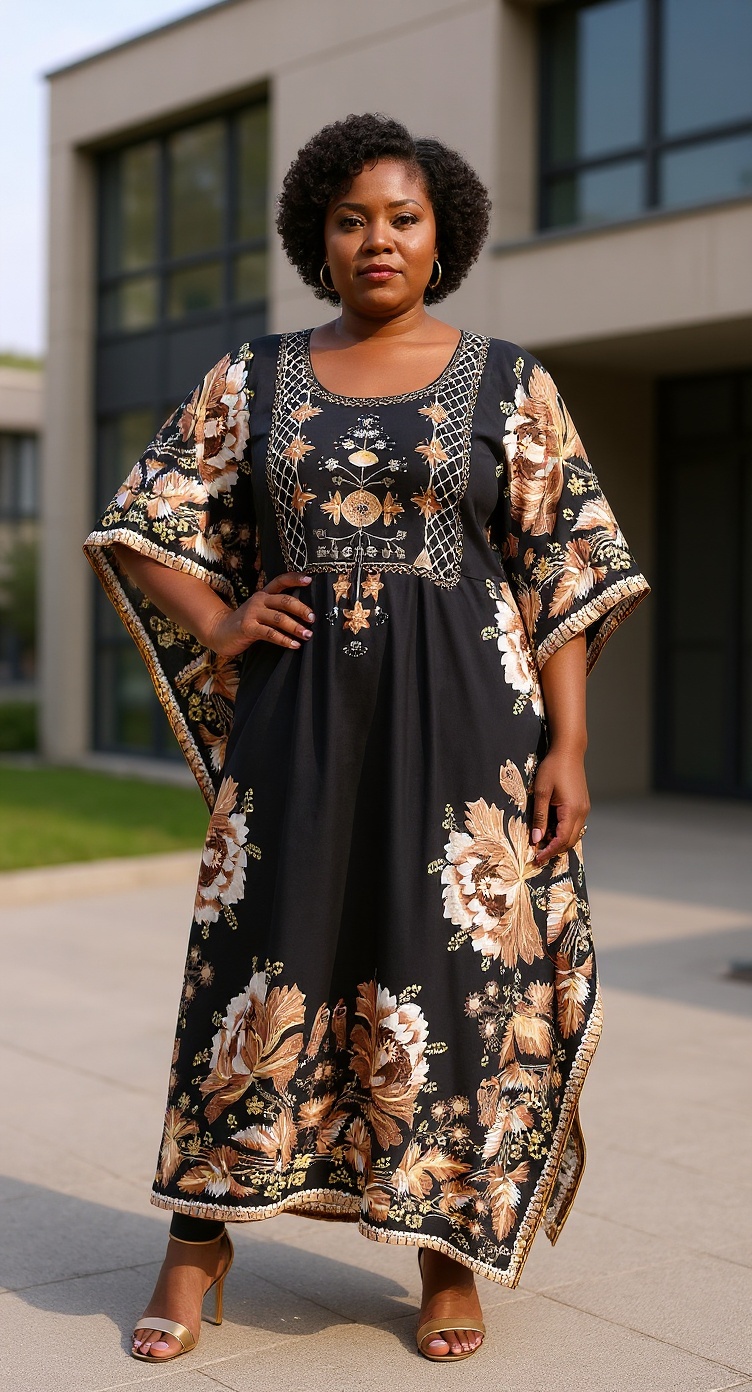 Oussum Women Plus Size Kaftan Maxi Dress Kimono Sleeve Caftan Party wear  Casual Dresses Online - Walmart.com