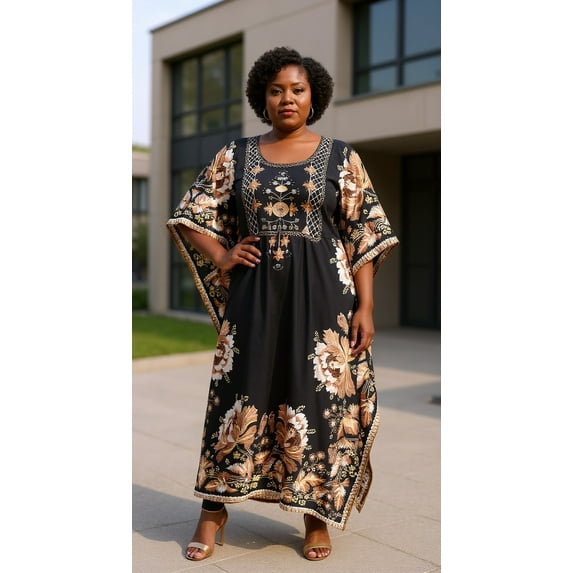 Oussum Women Plus Size Kaftan Maxi Dress Kimono Sleeve Caftan Party wear Casual Dresses Online