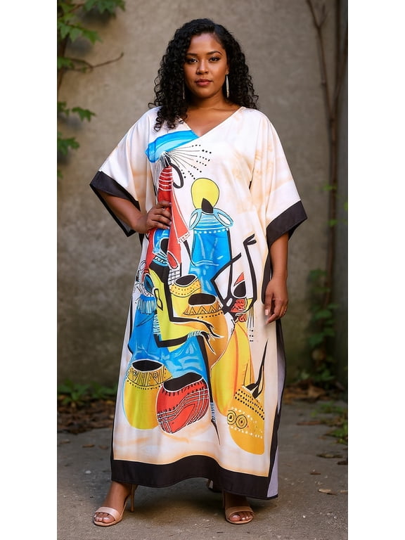 Women Plus Size Kaftan Maxi Dress Kimono Sleeve Caftan Party wear Casual Dresses Online