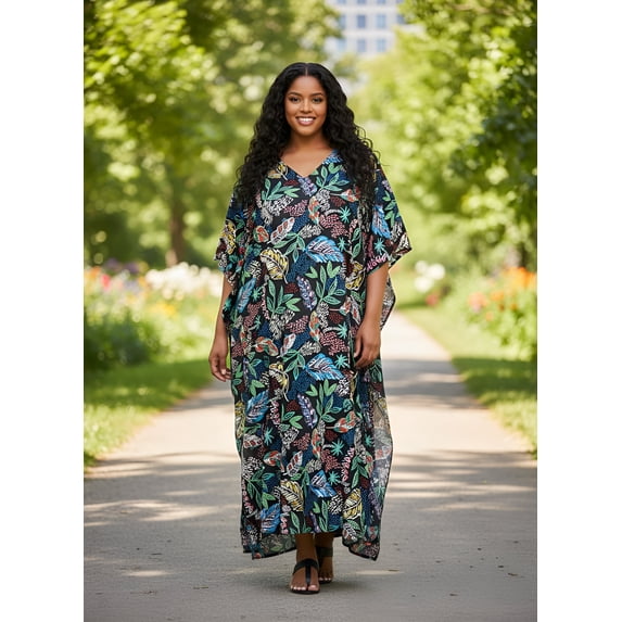 Oussum Women Plus Size Kaftans Dress Maxi Loose Caftan Casual Dresses Online
