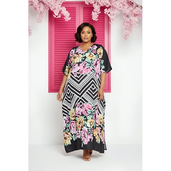 Oussum Women Plus Size Kaftans Dress Maxi Loose Caftan Casual Dresses Online