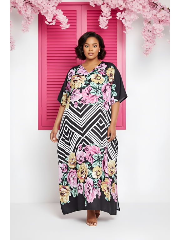 Women Plus Size Kaftans Dress Maxi Loose Caftan Casual Dresses Online