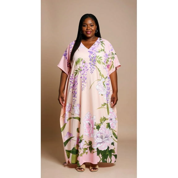 Oussum Women Plus Size Kaftans Dress Maxi Loose Caftan Casual Dresses Online