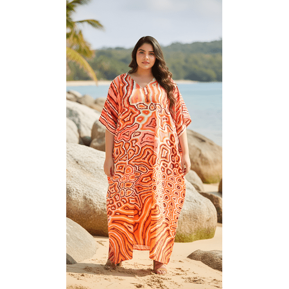 Oussum Women Plus Size Kaftans Dress Maxi Loose Caftan Casual Dresses Online