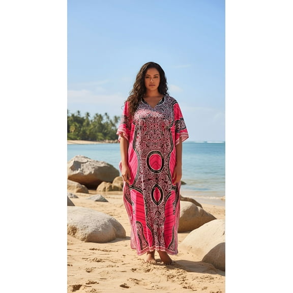 Oussum Women Plus Size Kaftans Dress Maxi Loose Caftan Casual Dresses Online