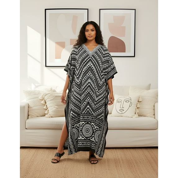 Oussum Women Plus Size Kaftans Dress Maxi Loose Caftan Casual Dresses Online