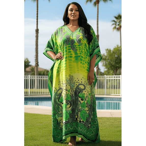 Oussum Women Plus Size Kaftans Dress Maxi Loose Caftans Casual Dresses Online