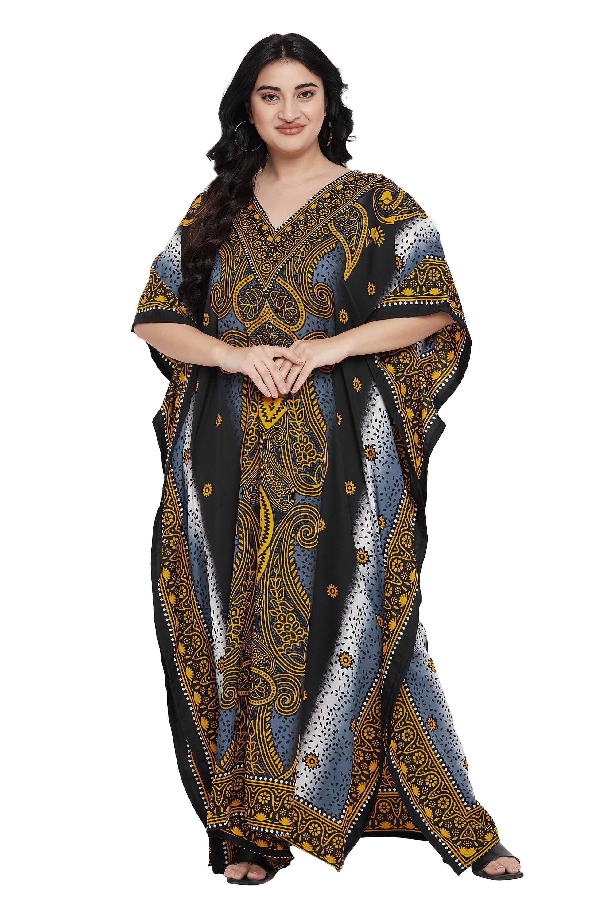 Oussum Women Plus Size Kaftans Dresses Long Casual Maxi Caftan Dress for Ladies Walmart