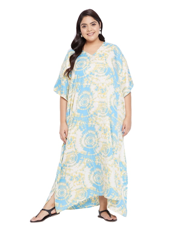 Women Plus Size Kaftans Dresses Long Casual Maxi Caftan Dress for Ladies
