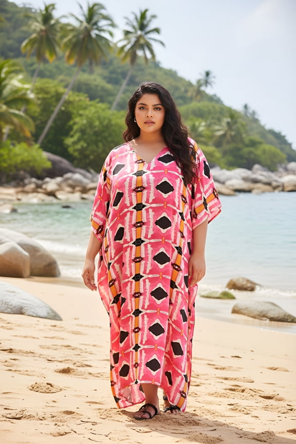 Women Plus Size Kaftans Dresses Long Casual Maxi Caftan Dress for Ladies