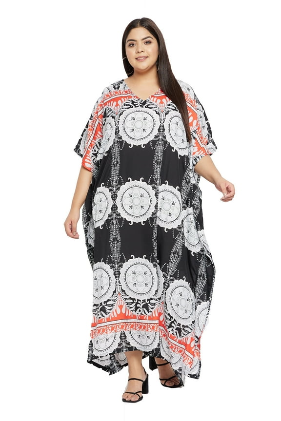 Women Plus Size Kaftans Dresses Long Casual Maxi Caftan Dress for Ladies