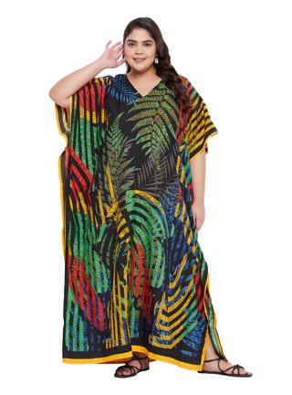 Women Hippy Boho Kaftan Tunic Dress Dashiki Caftan PlusSize Baggy Top Mini  Dress
