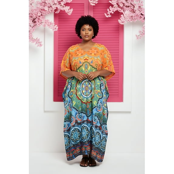 Oussum Women Plus Size Kaftans Dresses Long Maxi Caftan for Ladies Girls Online