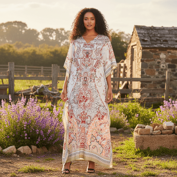 Oussum Women Plus Size Kaftans Dresses Long Maxi Dress Bohemian Caftans Loose Kimono Online