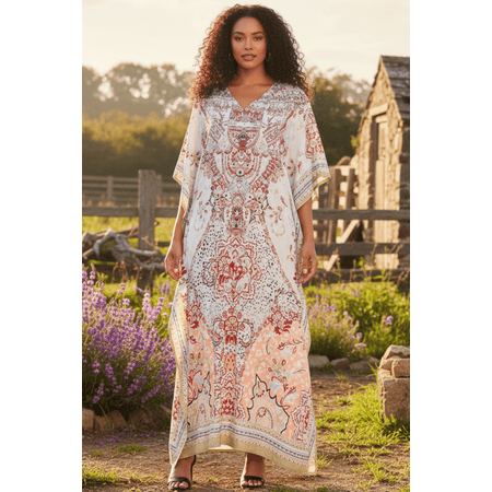 Oussum Women Plus Size Kaftans Dresses Long Maxi Dress Bohemian Caftans Loose Kimono Online