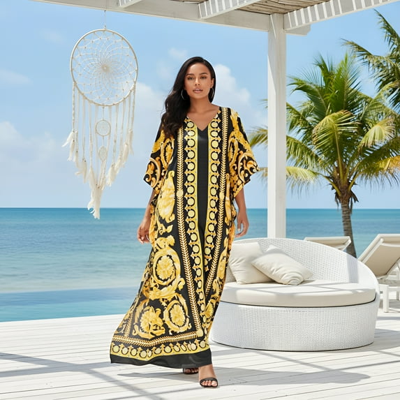 Oussum Women Plus Size Kaftans Dresses Long Maxi Dress Bohemian Caftans Loose Kimono Online