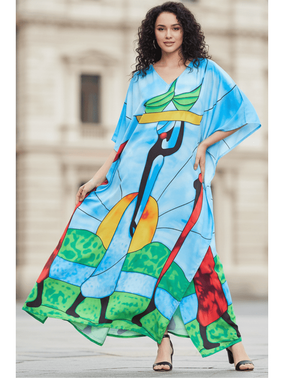 Women Plus Size Kaftans Dresses Long Maxi Dress Bohemian Caftans Loose Kimono Online