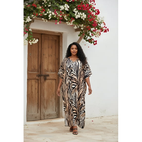 Oussum Women Plus Size Kaftans Dresses Long Maxi Kimono Ladies Caftans