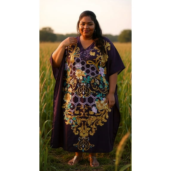 Oussum Women Plus Size Kaftans Dresses Long Maxi Kimono Ladies Caftans