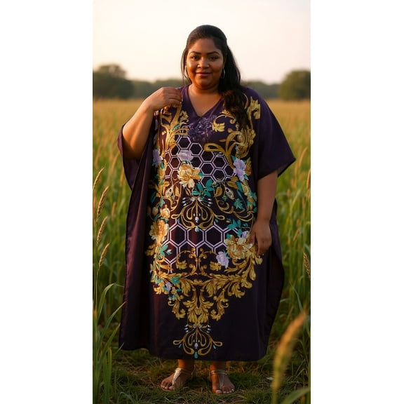 Oussum Women Plus Size Kaftans Dresses Long Maxi Kimono Ladies Caftans