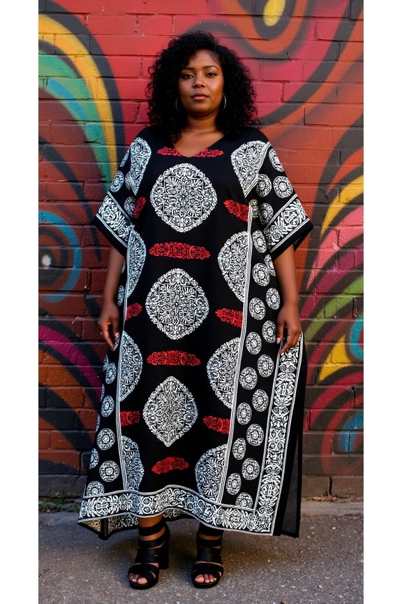 Women Plus Size Kaftans Dresses Long Maxi Kimono Ladies Caftans