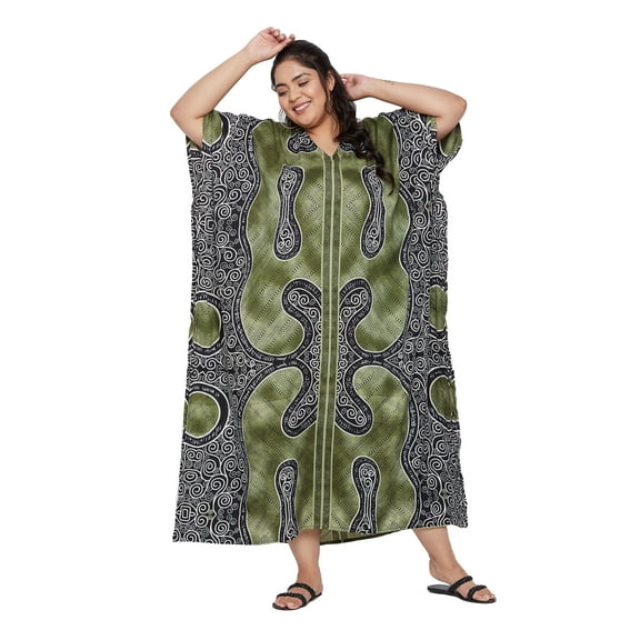 Oussum Women Plus Size Kaftans Dresses Long Maxi Kimono Ladies Caftans