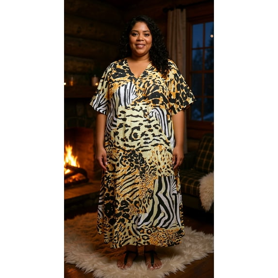 Oussum Women Plus Size Kaftans Dresses Long Maxi Kimono Ladies Caftans