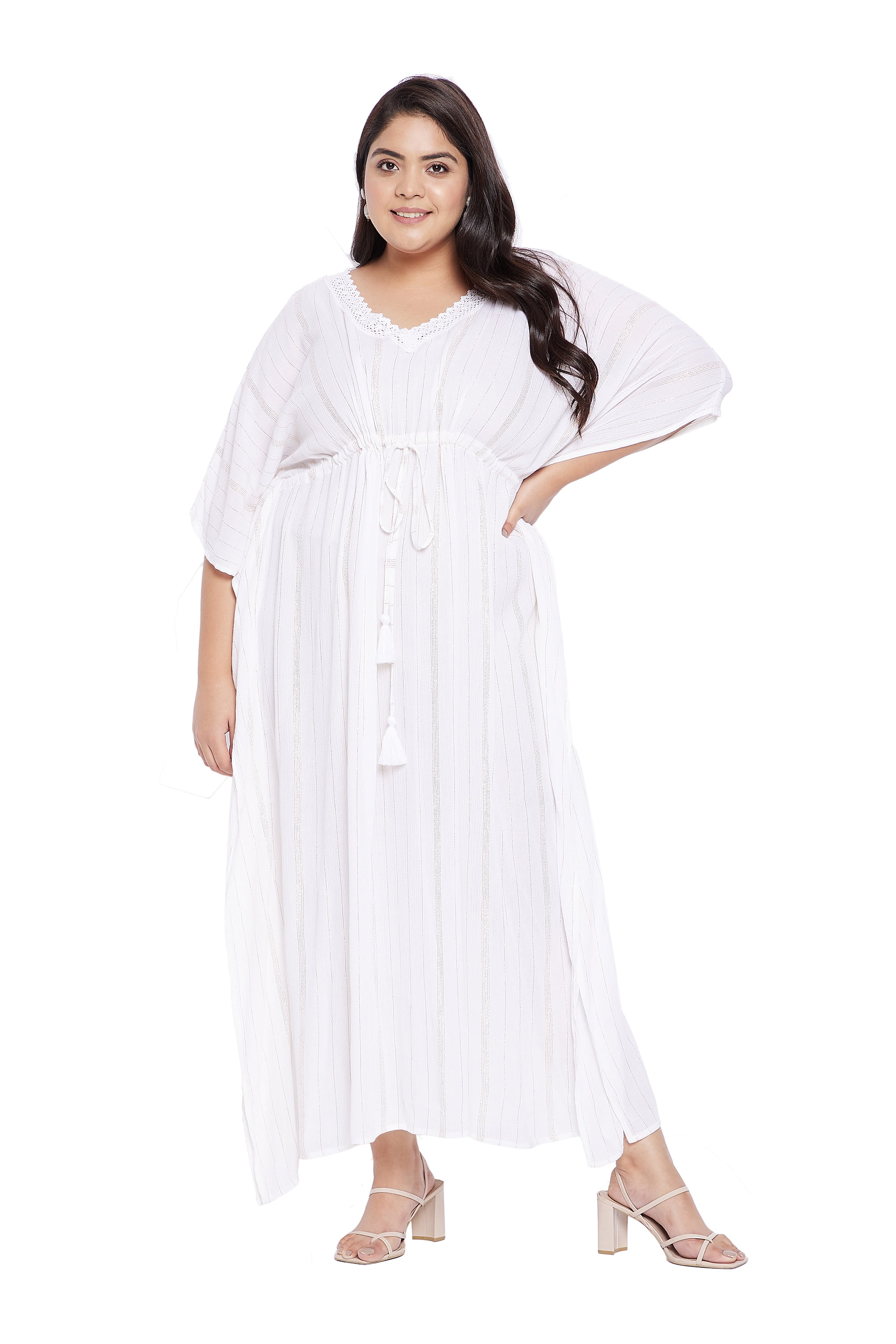 Oussum Women Plus Size Kaftans Dresses with Adjustable Drawstring Ladies Caftans