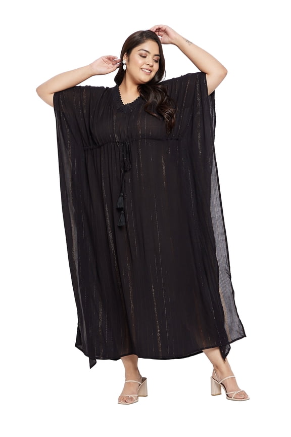 Women Plus Size Kaftans Dresses with Adjustable Drawstring Ladies Caftans