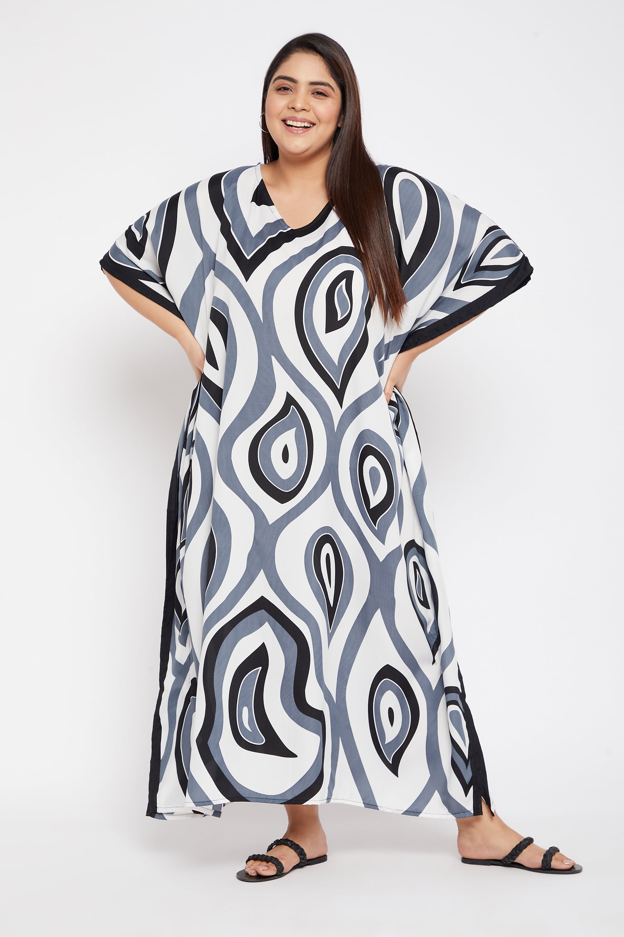 Oussum Women Plus Size Kaftans Polyester Long Maxi Caftan Gown