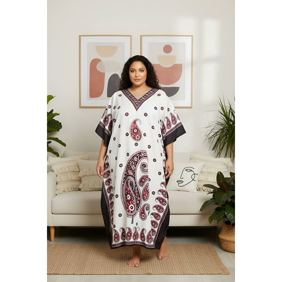 Oussum Women Plus Size Kaftans Polyester Long Maxi Caftan Gown Evening Casual Dress Online