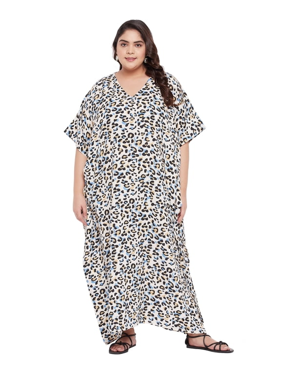 Women Plus Size Kaftans Polyester Long Maxi Caftan Gown Evening Casual Dress Online
