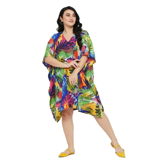 Oussum Women Plus Size Short Kaftan Tunic Kimono Dress Ladies Summer Tunics Online