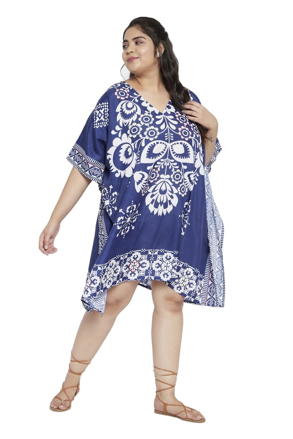 Women Plus Size Tunic Short Kaftans Dress Ladies Summer Tunics Online