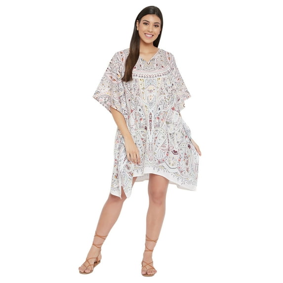 Oussum Women Plus Size Tunic Short Kaftans Dress Ladies Summer Tunics Online