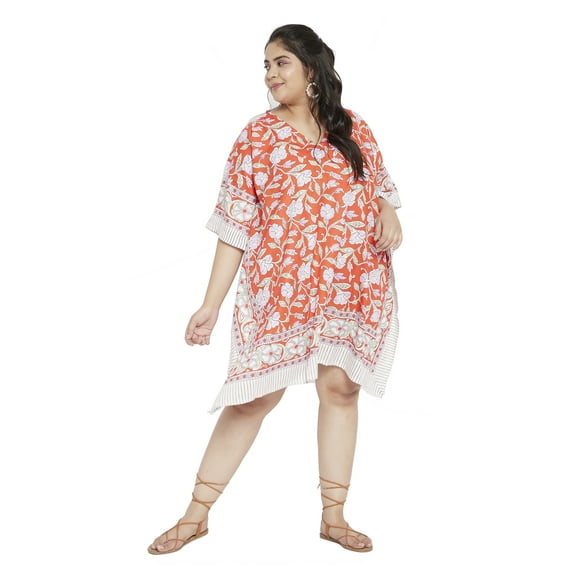 Oussum Women Plus Size Tunic Short Kaftans Dress Ladies Summer Tunics Online