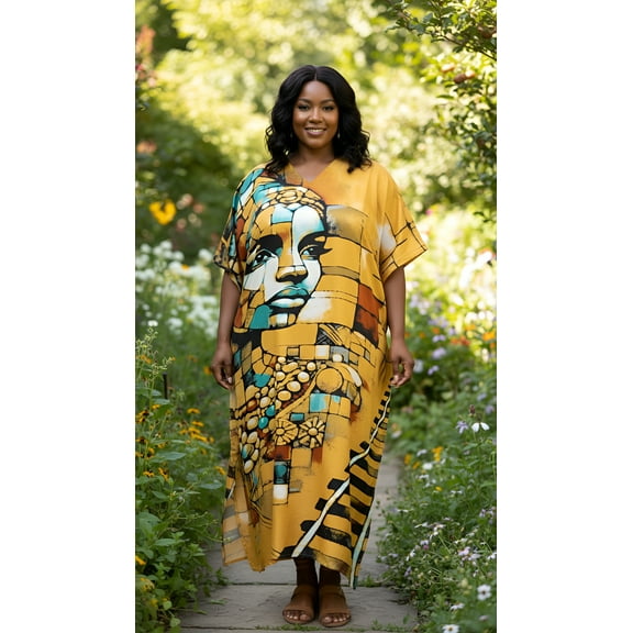 Oussum Women'S Plus Size Caftan Dress Long Maxi Kaftan Loungewear, Size Fit 1X-3X