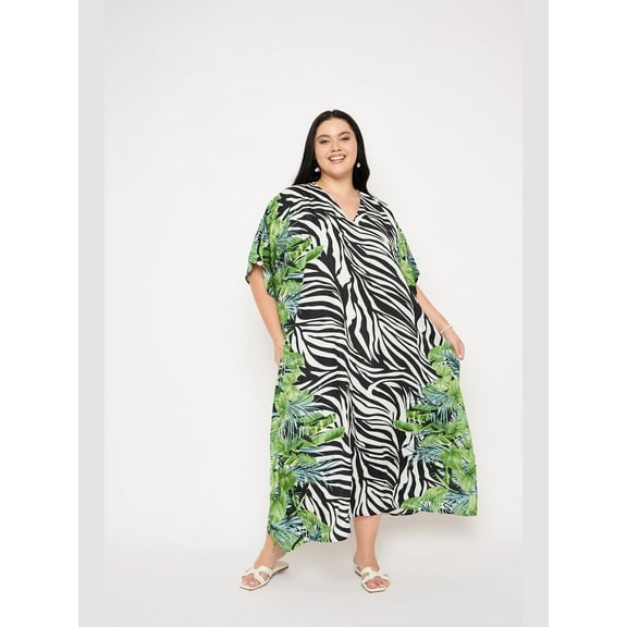 Oussum Women'S Plus Size Caftan Dress Long Maxi Kaftan Loungewear, Size Fit 1X-3X