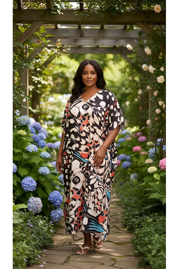 Women'S Plus Size Caftan Dress Long Maxi Kaftan Loungewear, Size Fit 1X-3X