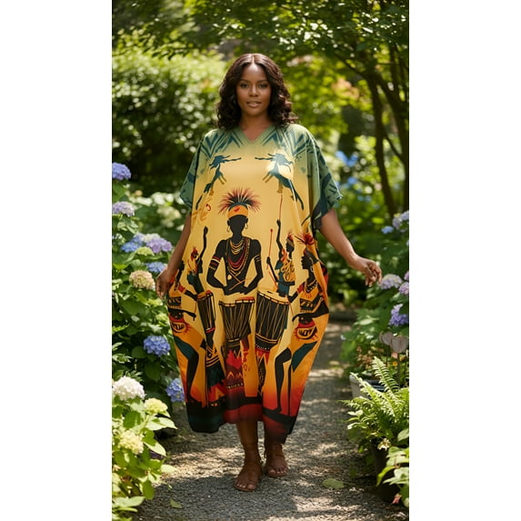 Oussum Women'S Plus Size Caftan Dress Long Maxi Kaftan Loungewear, Size Fit 1X-3X